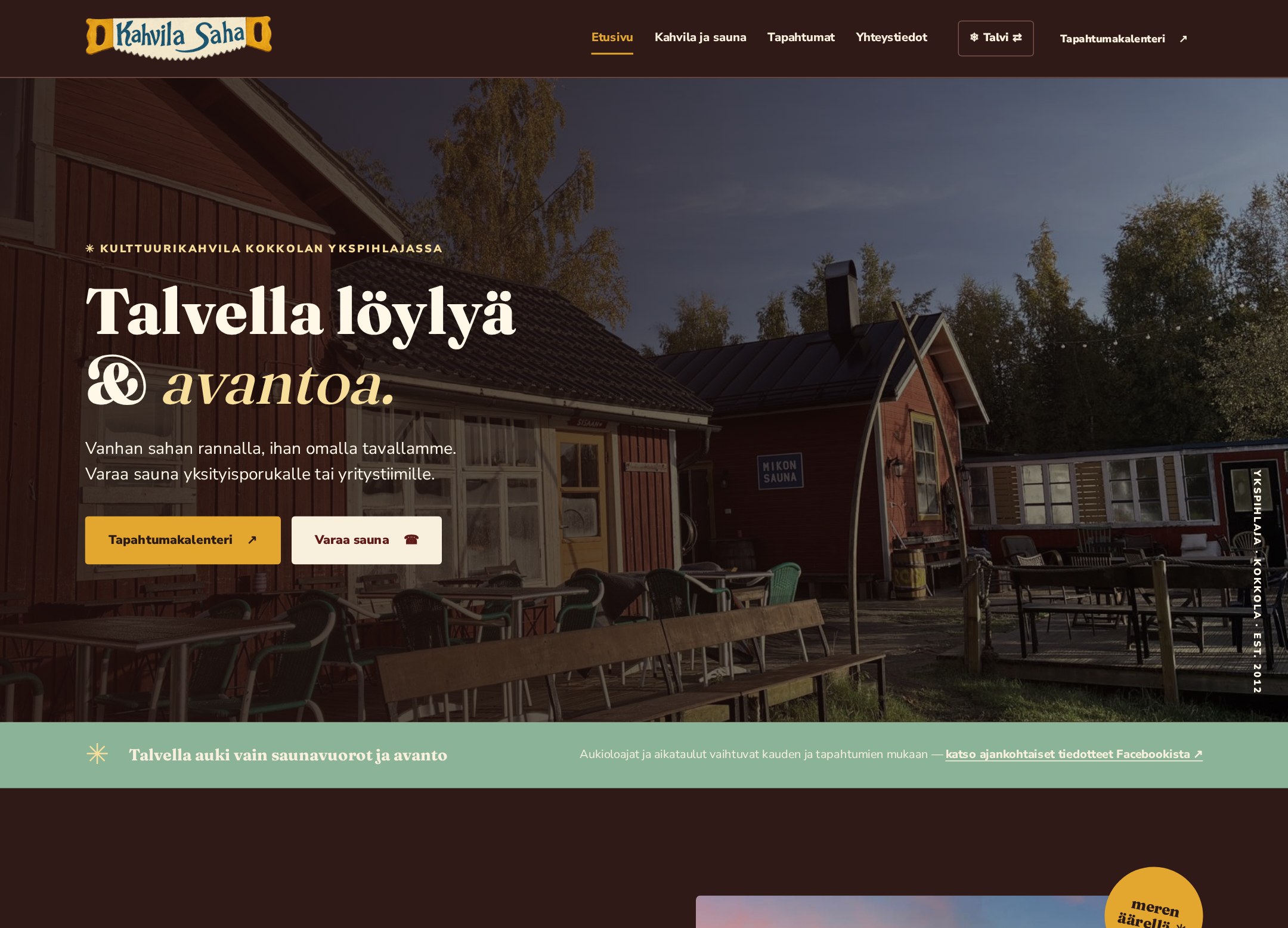 Kahvila Saha: etusivu